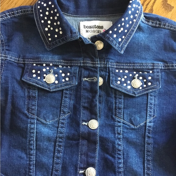 Blinged out Girls Denim Jacket       NWT - Picture 6 of 6